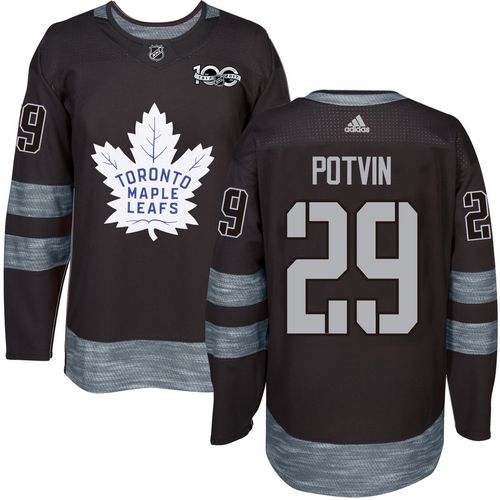 Adidas Maple Leafs #29 Felix Potvin Black 1917-100th Anniversary Stitched NHL Jersey